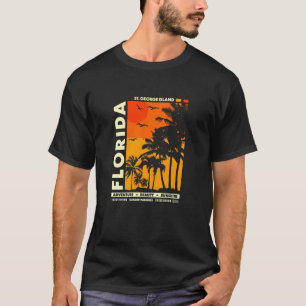 T-shirt Coucher de soleil estival vintage sur l'île St. Ge