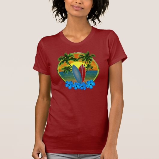 T-shirt Coucher De Soleil Et Planches De Surf (Devant)
