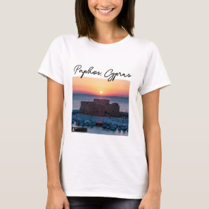 T-shirt Coucher de soleil et signature du château de Papho