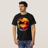 T-shirt Coucher de soleil et surf (Devant entier)