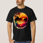 T-shirt Coucher de soleil et surf (Devant)