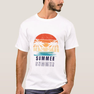 T-Shirt Coucher de Soleil Été – Décontracté Tropic
