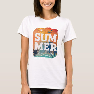 T-shirt Coucher de soleil exotique d'été tropical