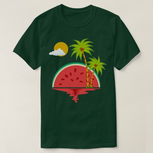 T-shirt Coucher de soleil exotique Melon Eté Palmiers Frui (Design devant)