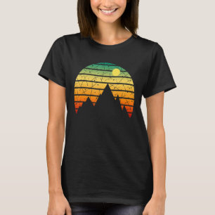T-shirt Coucher de soleil extérieur Montagnes de style Vin