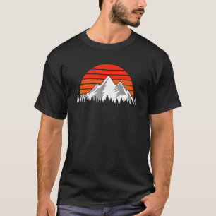 T-shirt Coucher de soleil extérieur Montagnes de style Vin