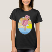 T-shirt Coucher de soleil Flamant rose (Devant)