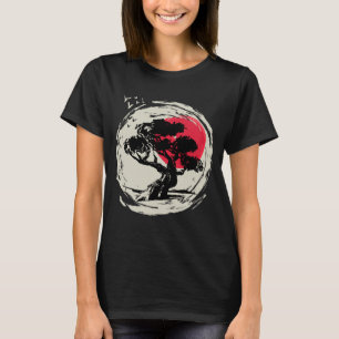 T-shirt Coucher de soleil japonais Bonsai Art