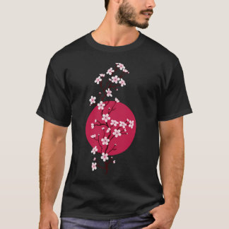 T-shirt Coucher de soleil japonais en fleurs de cerisier