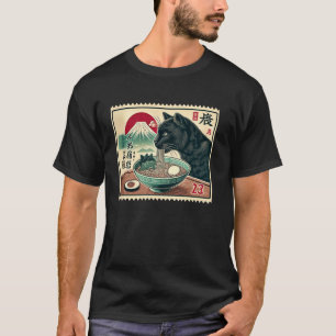 T-shirt Coucher de soleil Japonais Mt. Fuji Timbre Poste P