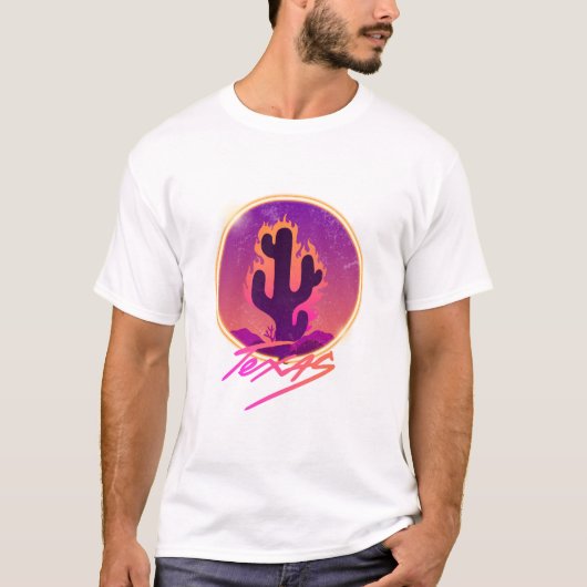T-SHIRT COUCHER DE SOLEIL NEON CACTUS (Devant)