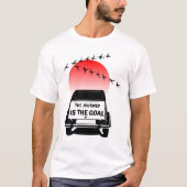 T-shirt Coucher de soleil Oldtimer 2CV - Le voyage est le (Devant)