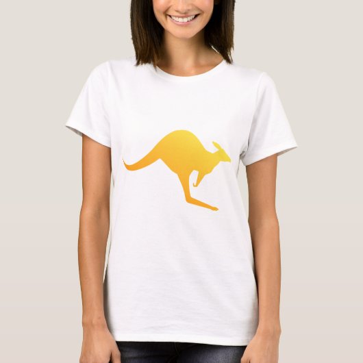 T-shirt Coucher de soleil Orange Australian Kangaroo Hoppi (Devant)