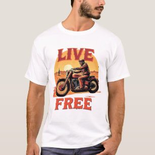 T-shirt Coucher de soleil pour moto en direct