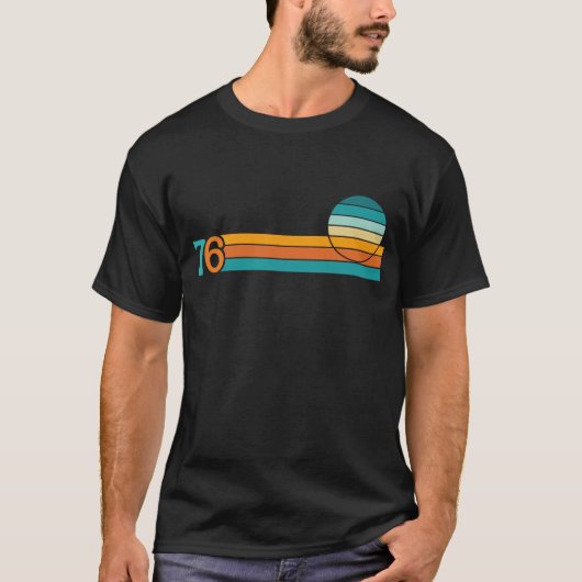 T-shirt Coucher de soleil rétro 76 (Devant)