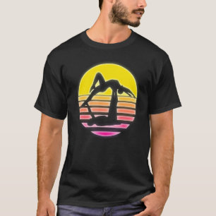 T-shirt Coucher de soleil rétro Acroyoga aérien Yoga acro