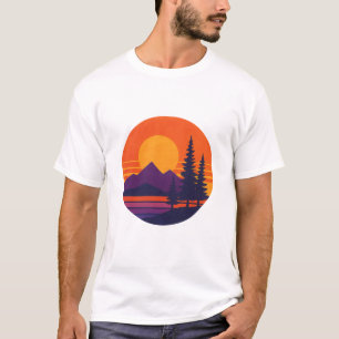 T-shirt Coucher de soleil rétro ambiance nature Esthétiq