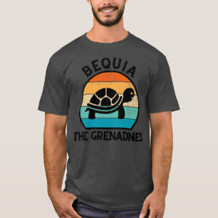 T-shirt Coucher de soleil rétro Bequia The Grenadines avec