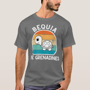 T-shirt Coucher de soleil rétro Bequia The Grenadines avec