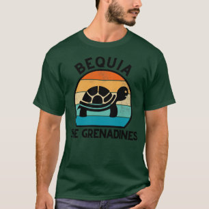 T-shirt Coucher de soleil rétro Bequia The Grenadines avec
