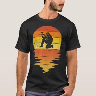 T-shirt Coucher de soleil rétro de Paintball les années 70