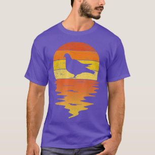T-shirt Coucher de soleil rétro Pigeon les années 70 vinta