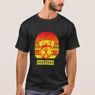 T-shirt Coucher de soleil rétro Schnauzer