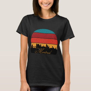 T-shirt Coucher de soleil rétro sur la skyline de Montréal