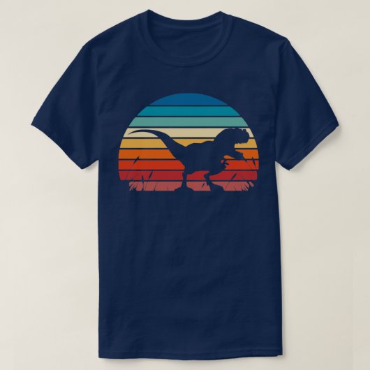 T-shirt Coucher de soleil rétro Trex Dinosaur (Design devant)