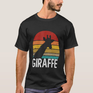 T-shirt Coucher de soleil Retro vintage Giraffe les années