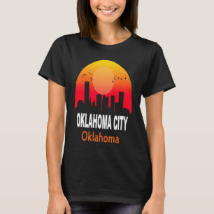 T-shirt Coucher de soleil rétro vintage Oklahoma City État
