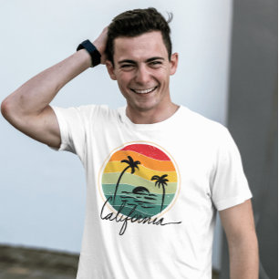 T-shirt Coucher de soleil rétro vintage Summer California 