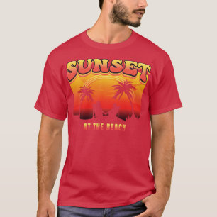 T-shirt Coucher De Soleil Rétro vintage Sur La Plage