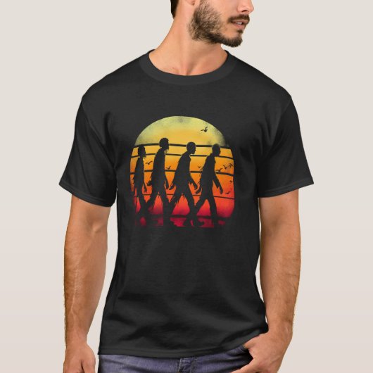 T-shirt Coucher de soleil rétro Zombies - Lov d'Halloween (Devant)