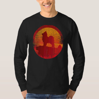 T-shirt Coucher de soleil rétros de Chien de Poméranie