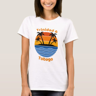 T-shirt Coucher de soleil rétros de Trinité-et-Tobago