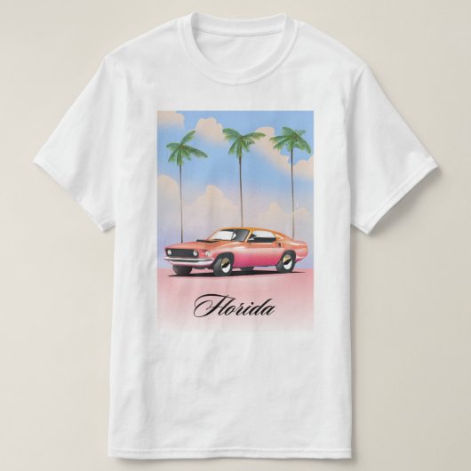 T-shirt Coucher de soleil rose Floride (Design devant)