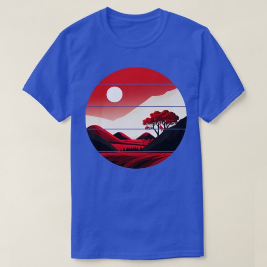 T-shirt Coucher de soleil rouge (Design devant)