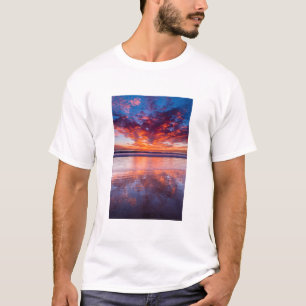 T-shirt Coucher de soleil rouge sur la mer, Californie