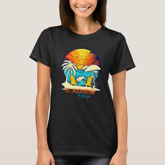 T-shirt Coucher de soleil St Augustine Floride Vacances Co (Devant)