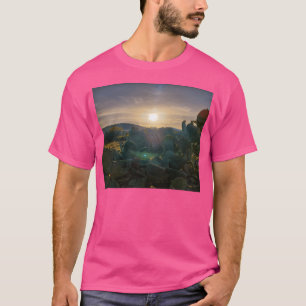 T-shirt Coucher De Soleil Sur Cactus À Fethiye Turquie