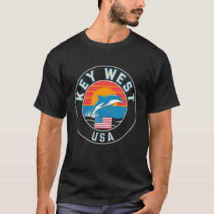 T-shirt Coucher de soleil sur Key West USA Guitare Graphiq