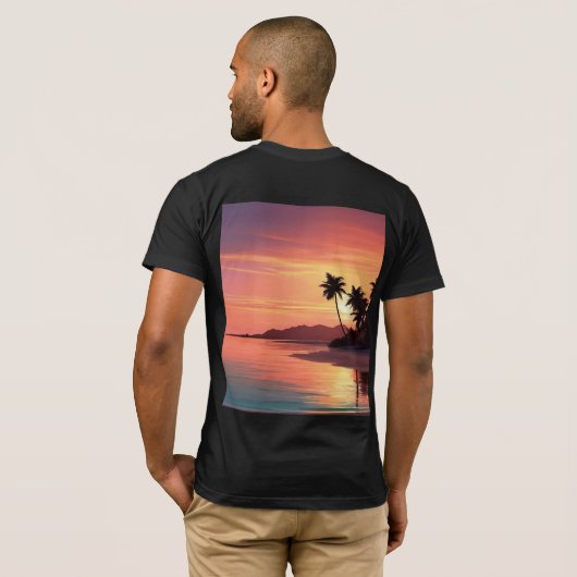T-shirt Coucher de soleil sur la plage (Dos entier)