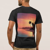 T-shirt Coucher de soleil sur la plage (Dos)