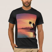 T-shirt Coucher de soleil sur la plage (Devant)