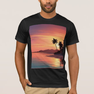 T-shirt Coucher de soleil sur la plage