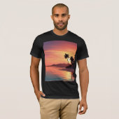 T-shirt Coucher de soleil sur la plage (Devant entier)