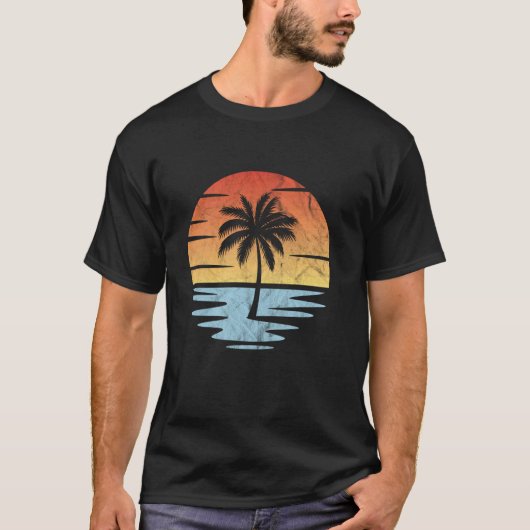 T-shirt Coucher de soleil sur la plage (Devant)