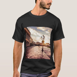 T-shirt Coucher de soleil sur le carré à Padova en Italie