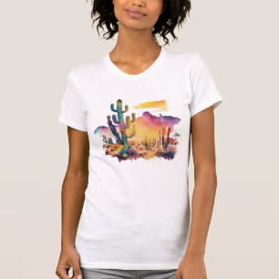 T-shirt coucher de soleil sur le désert mexicain
